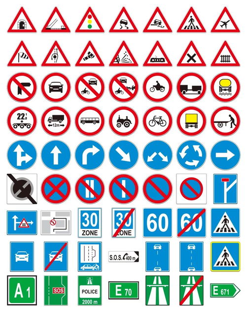 交通各种标志图片，各种交通标志图案及含义