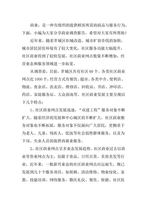 商业报告模板word，商业报告书