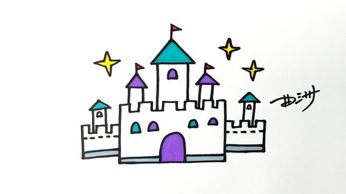 儿童简笔画城堡，儿童简笔画城堡和公主简单又漂亮
