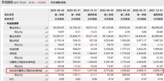 “12连板”圣龙股份净利腰斩 股民：炸板倒计时