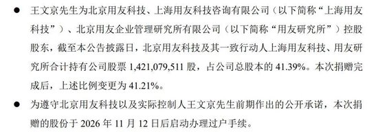 王文京拟将价值1亿元公司股份捐赠给江西财经大学教育发展基金会
