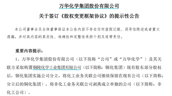 2700亿巨头万华化学，突然出手！