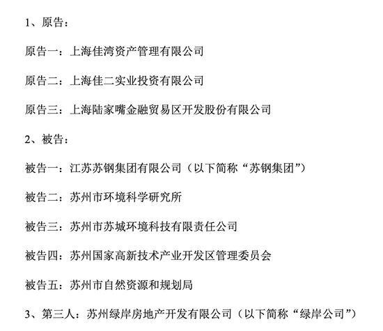 花了85亿元，竟买到14块“毒地”!上海陆家嘴苏州拿地被套7年，起诉索赔100亿元，法院已立案