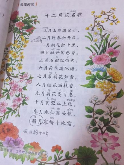  十二月花名歌二年级上册--第1张