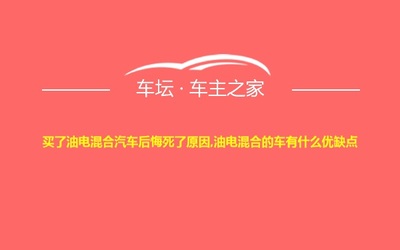 买了油电混合汽车后悔死了,买油电混合车好吗