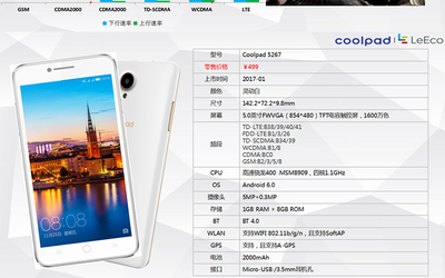 酷派5267,酷派5267参数