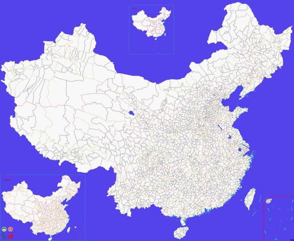 中国地图无文字版，中国地图无文字版有颜色