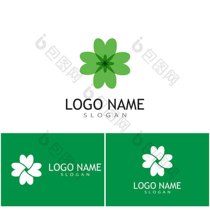 三叶草的标志logo图片，三叶草logo设计图