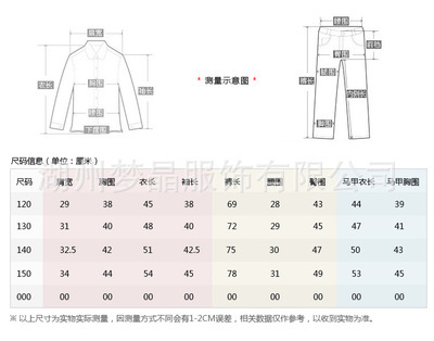 服装尺寸表英文对照表，服装专业术语中英文对照