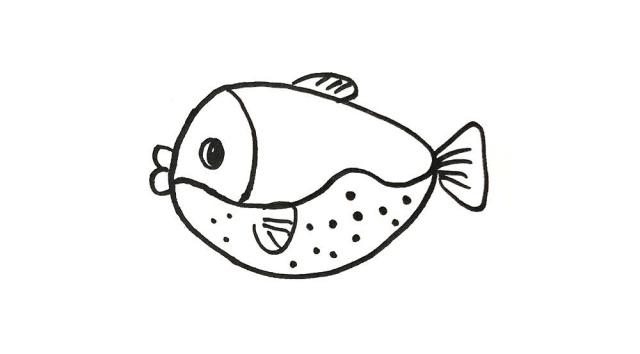 幼儿画鱼的简笔画，36岁儿童画小鱼