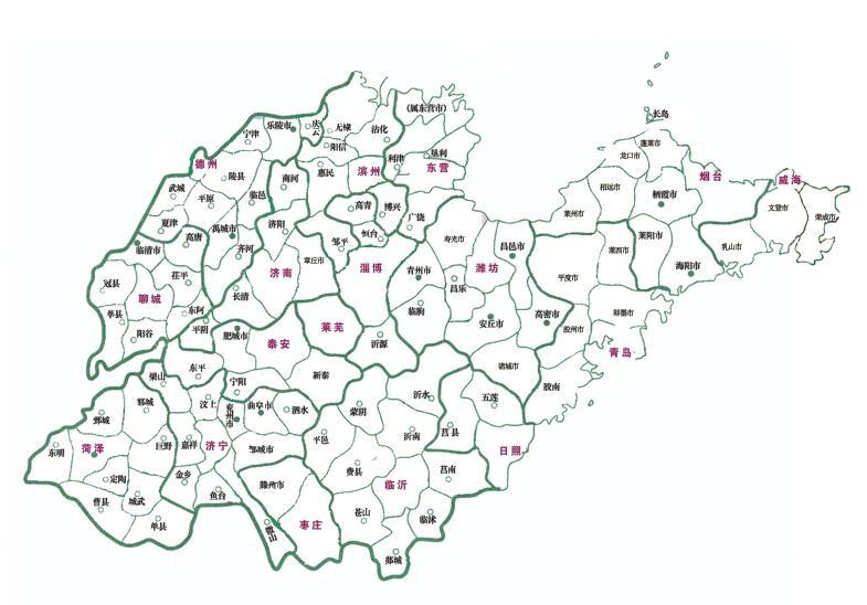 中国地图高清版可放大山东省地图，中国地图省份山东地图