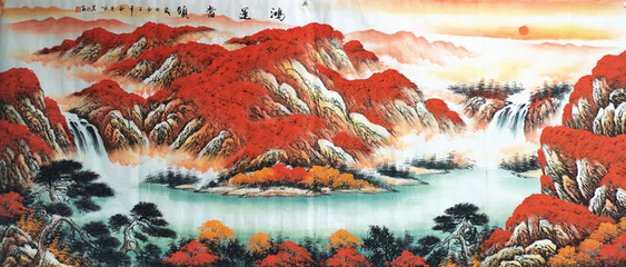 鸿运当头山水画真迹价格，鸿运当头山水画真迹价格刘寅