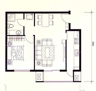 一室一卫公寓装修效果图，一室一厅一厨一卫公寓装修效果图