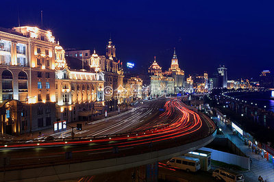 上海外滩夜景图片高清，上海外滩夜景图片高清 全景