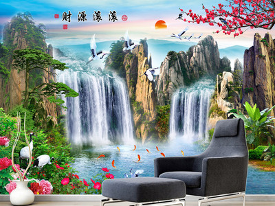 电视背景墙用山水画好不好?