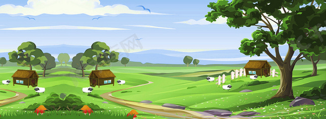 农村自然风景画，农村自然风景画简单