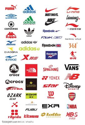运动品牌logo一览表大全，运动品牌logo一览表大全图