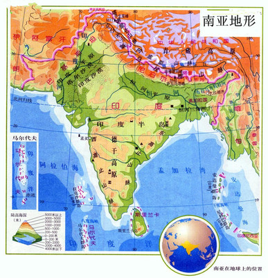 印度地图高清版大图，印度地图高清版大图 放大图
