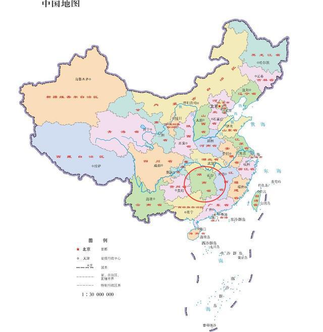 中国地图省分布图，中国地图全图省份