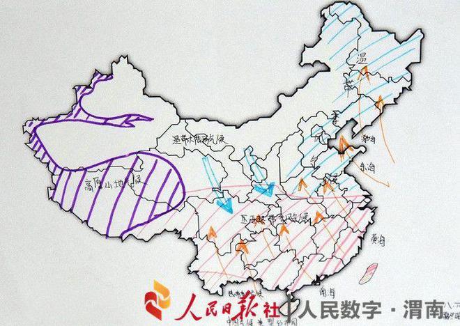 中国地图彩绘图片，中国地图彩色简笔画图片