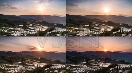 农村自然风景图片夕阳高清，农村自然风景画