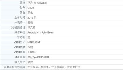 华为g520报价，华为g5手机价格及图片