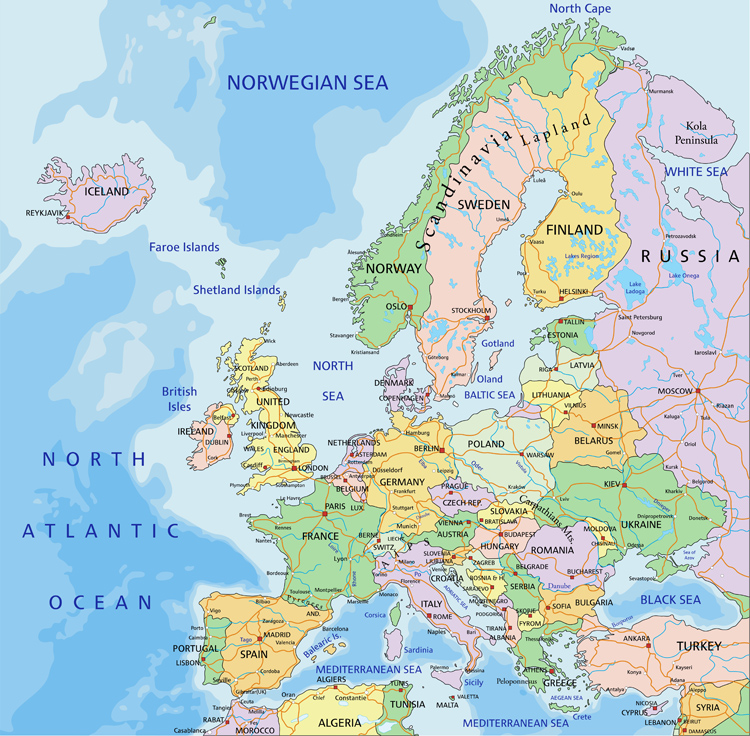 欧洲地图，欧洲地图全图高清中文版