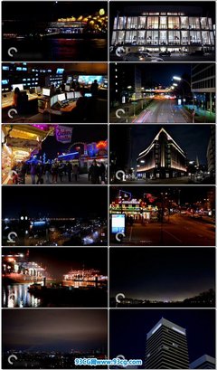 夜景街道素材高清，街道夜景短视频素材无水印