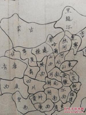 34个省级行政区简图手画版，34个省级行政区的地图轮廓