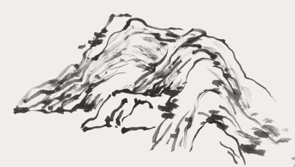 简单山水画，墨水画画好看又简单山水画