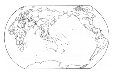 世界地图七年级简单画法，初一手绘世界地形图简图