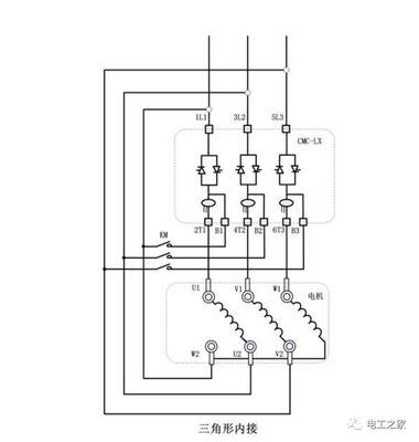 三角电机接法实物图，电机6个接线柱接法图