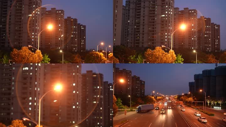 夜晚路灯视频素材，夜晚路灯视频素材伤感图片