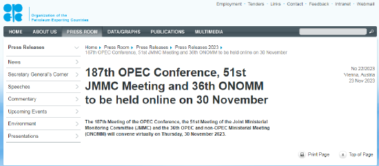 OPEC+称推迟的会议将按原定时间11月30日在线上举行