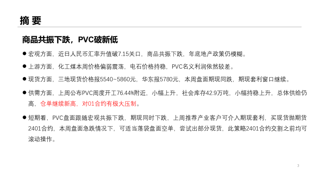 【PVC周报20231123】商品共振下跌，PVC破新低