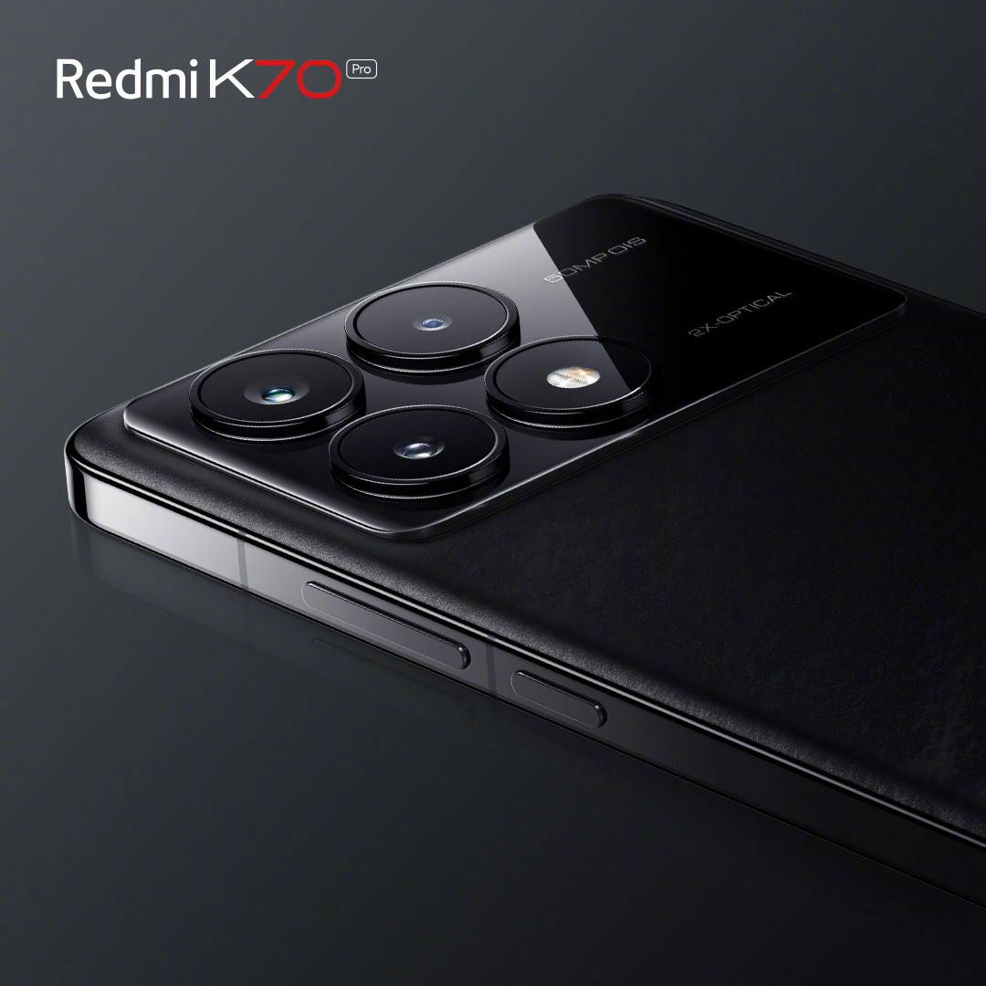 小米 Redmi K70 Pro 手机外观亮相：“墨羽”配色，后置矩阵三摄