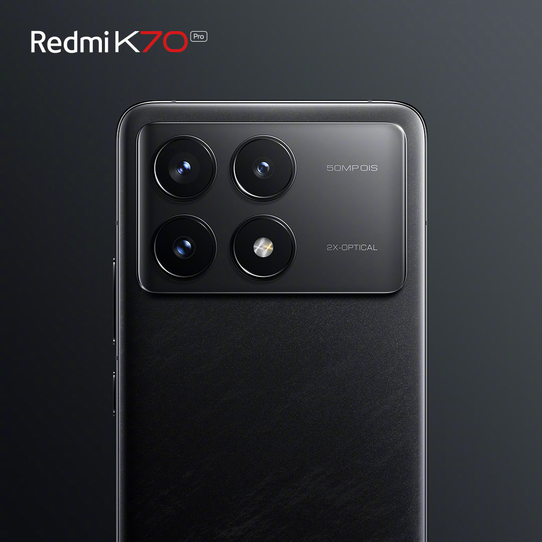 小米 Redmi K70 Pro 手机外观亮相：“墨羽”配色，后置矩阵三摄