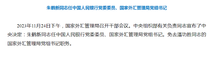 朱鹤新履新