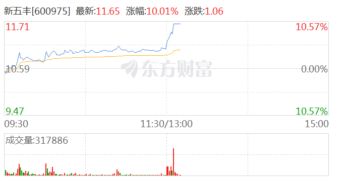 猪肉股午后二次拉升 新五丰涨逾8%