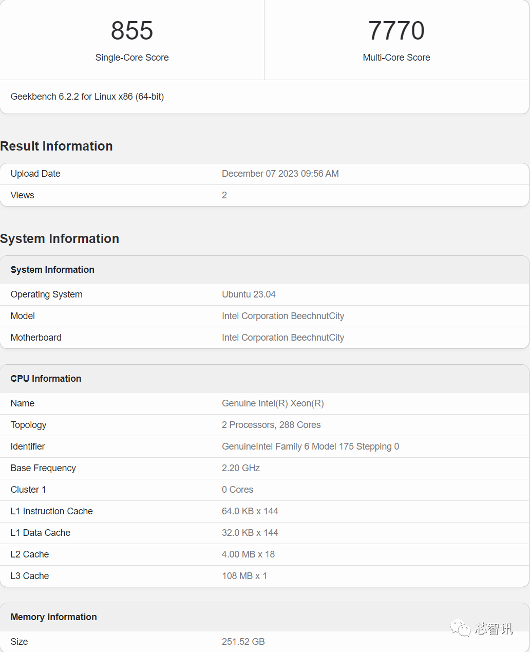 英特尔144核Xeon CPU曝光：Sierra Glen架构E-Core，172MB缓存